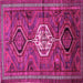 Square Machine Washable Persian Pink Traditional Rug, wshtr696pnk