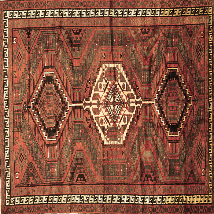 Square Persian Brown Traditional Rug, tr696brn