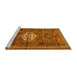 Sideview of Machine Washable Persian Yellow Traditional Rug, wshtr696yw