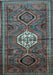 Machine Washable Persian Light Blue Traditional Rug, wshtr696lblu