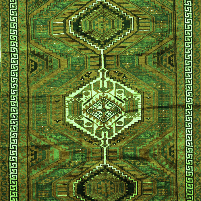 Serging Thickness of Machine Washable Persian Green Traditional Area Rugs, wshtr696grn