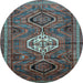 Round Persian Light Blue Traditional Rug, tr696lblu