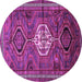 Round Persian Purple Traditional Rug, tr696pur