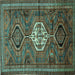 Square Persian Turquoise Traditional Rug, tr696turq