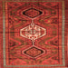 Round Machine Washable Persian Orange Traditional Area Rugs, wshtr696org