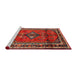 Sideview of Machine Washable Traditional Red Rug, wshtr697