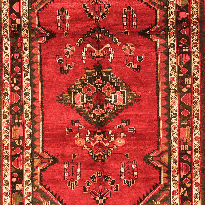 Serging Thickness of Machine Washable Persian Orange Traditional Area Rugs, wshtr697org