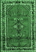 Machine Washable Persian Emerald Green Traditional Area Rugs, wshtr697emgrn