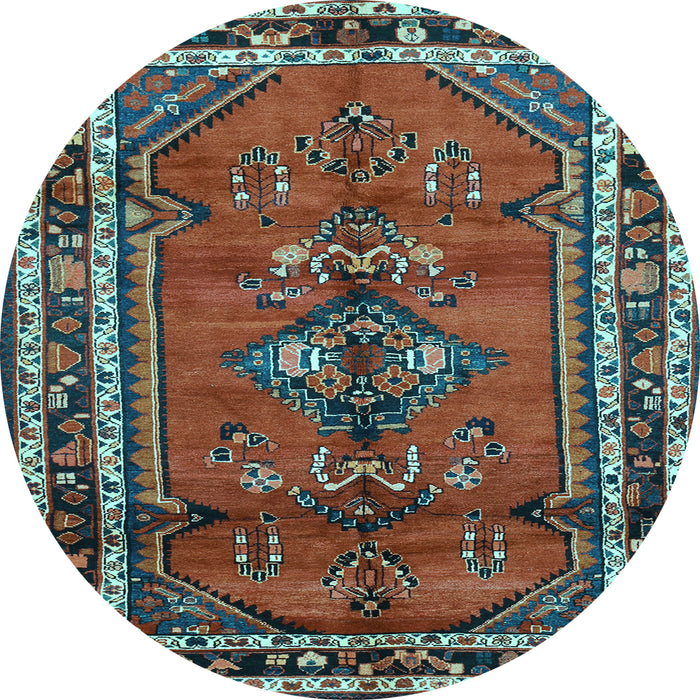 Round Persian Light Blue Traditional Rug, tr697lblu
