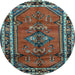 Round Persian Light Blue Traditional Rug, tr697lblu