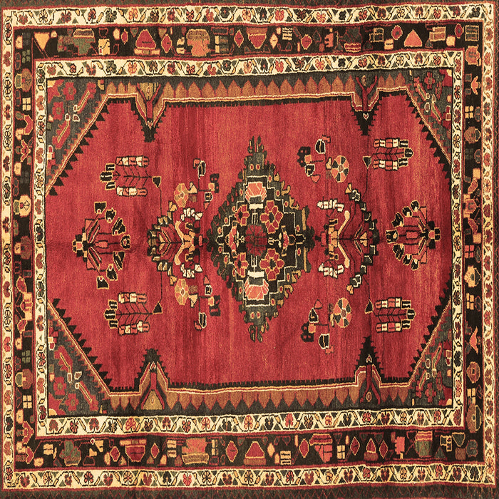 Square Persian Brown Traditional Rug, tr697brn