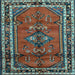 Square Machine Washable Persian Light Blue Traditional Rug, wshtr697lblu