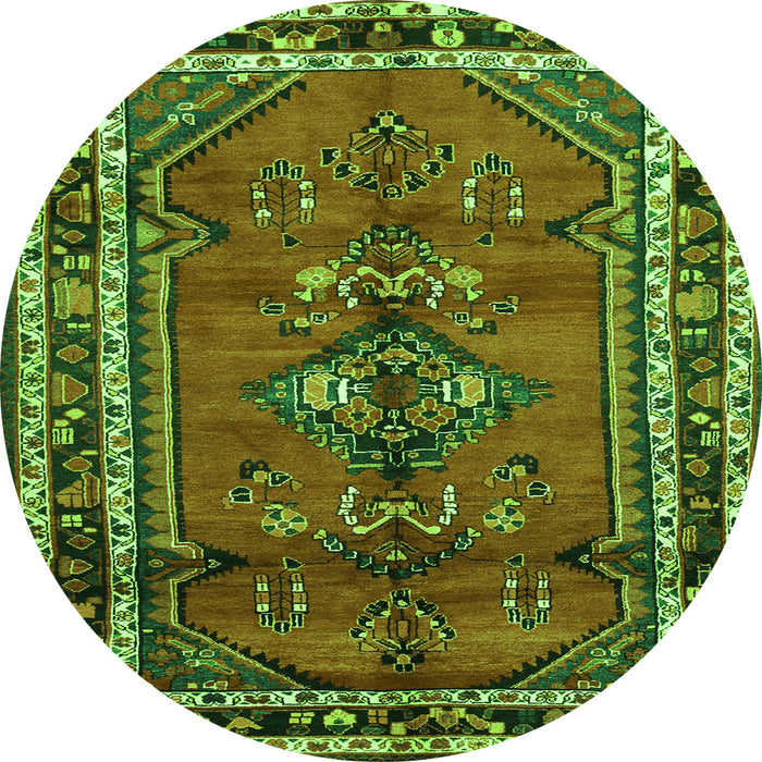 Machine Washable Persian Green Traditional Area Rugs, wshtr697grn