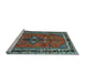 Sideview of Machine Washable Persian Light Blue Traditional Rug, wshtr697lblu