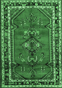 Persian Emerald Green Traditional Rug, tr697emgrn