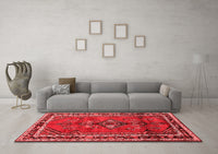 Machine Washable Persian Red Traditional Rug, wshtr697red