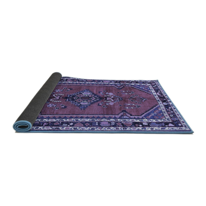 Sideview of Persian Blue Traditional Rug, tr697blu