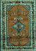 Machine Washable Persian Turquoise Traditional Area Rugs, wshtr697turq