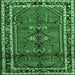 Square Machine Washable Persian Emerald Green Traditional Area Rugs, wshtr697emgrn