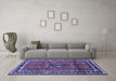 Machine Washable Persian Blue Traditional Rug in a Living Room, wshtr697blu