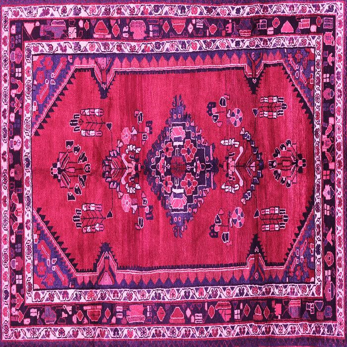 Square Machine Washable Persian Pink Traditional Rug, wshtr697pnk