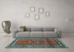 Machine Washable Persian Light Blue Traditional Rug in a Living Room, wshtr697lblu