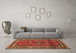 Machine Washable Persian Brown Traditional Rug in a Living Room,, wshtr697brn