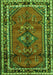 Serging Thickness of Machine Washable Persian Green Traditional Area Rugs, wshtr697grn