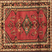 Square Machine Washable Persian Brown Traditional Rug, wshtr697brn