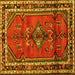 Square Persian Yellow Traditional Rug, tr697yw