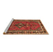 Sideview of Machine Washable Persian Brown Traditional Rug, wshtr697brn