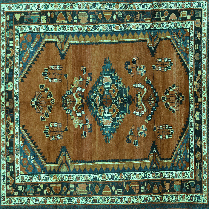 Square Persian Turquoise Traditional Rug, tr697turq