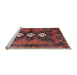 Sideview of Machine Washable Traditional Saffron Red Rug, wshtr698