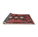 Sideview of Traditional Saffron Red Persian Rug, tr698