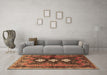 Machine Washable Persian Brown Traditional Rug in a Living Room,, wshtr698brn