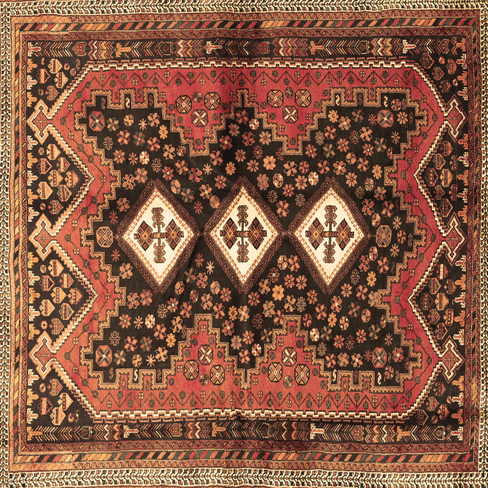 Square Persian Brown Traditional Rug, tr698brn