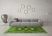 Machine Washable Persian Green Traditional Area Rugs in a Living Room,, wshtr698grn