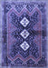 Machine Washable Persian Blue Traditional Rug, wshtr698blu