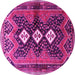 Round Persian Pink Traditional Rug, tr698pnk