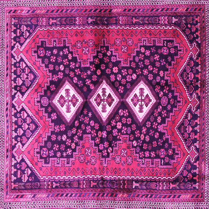 Square Machine Washable Persian Pink Traditional Rug, wshtr698pnk