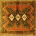 Square Persian Yellow Traditional Rug, tr698yw