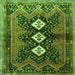 Round Machine Washable Persian Green Traditional Area Rugs, wshtr698grn