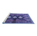 Sideview of Machine Washable Persian Blue Traditional Rug, wshtr698blu