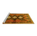 Sideview of Machine Washable Persian Yellow Traditional Rug, wshtr698yw