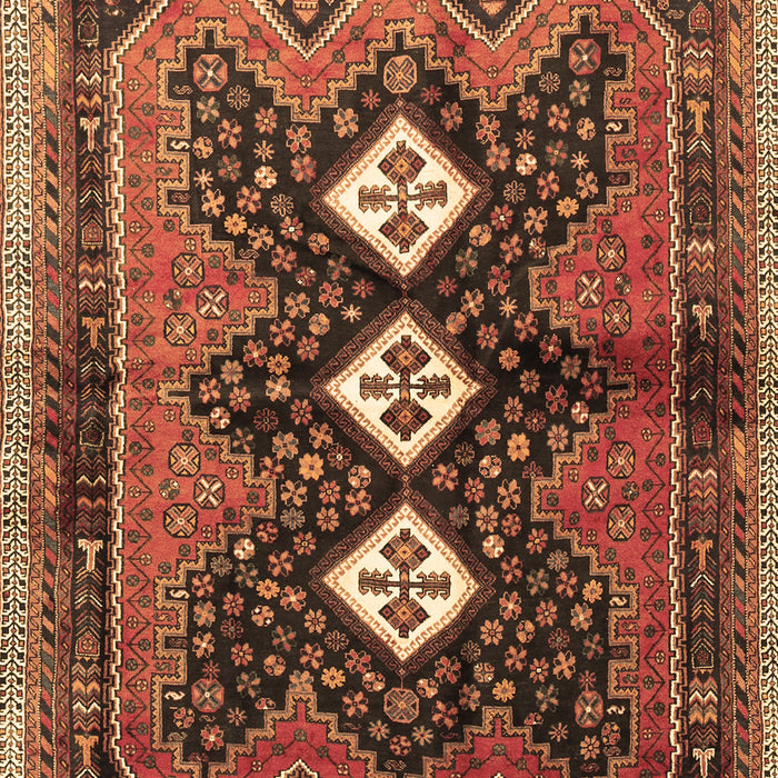 Machine Washable Persian Brown Traditional Rug, wshtr698brn