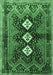 Machine Washable Persian Emerald Green Traditional Area Rugs, wshtr698emgrn