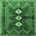 Square Persian Emerald Green Traditional Rug, tr698emgrn