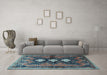 Machine Washable Persian Light Blue Traditional Rug in a Living Room, wshtr698lblu