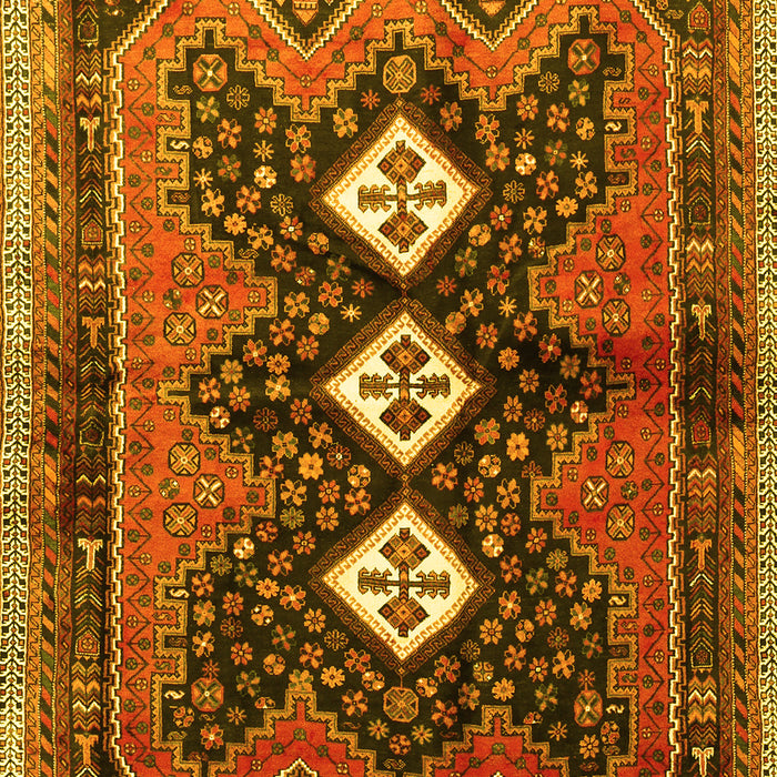 Machine Washable Persian Yellow Traditional Rug, wshtr698yw