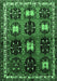 Machine Washable Persian Emerald Green Traditional Area Rugs, wshtr699emgrn